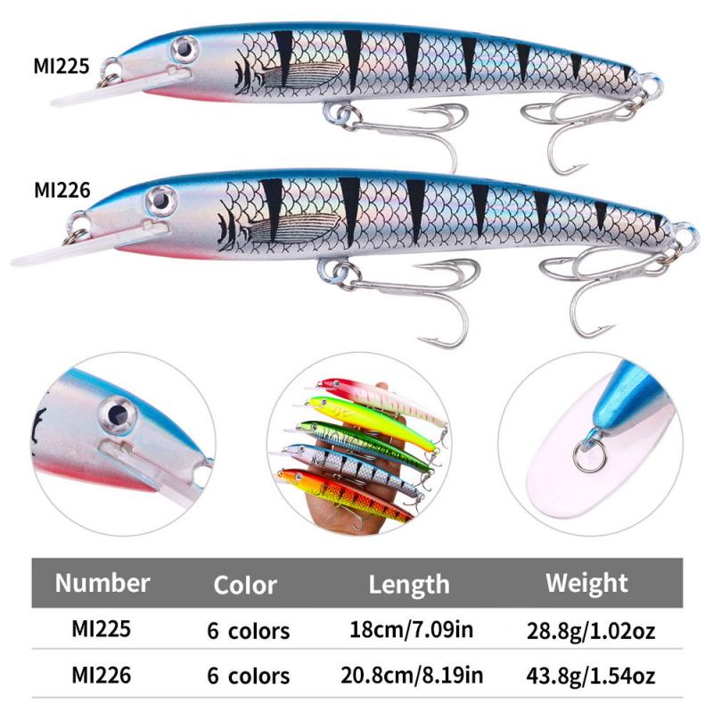 Long Cast Deep Diving Minnow Lua Lure30g44gSea Fishing Freshwater All SpeciesABSHard Bait Bionic Fake Fishing Lure