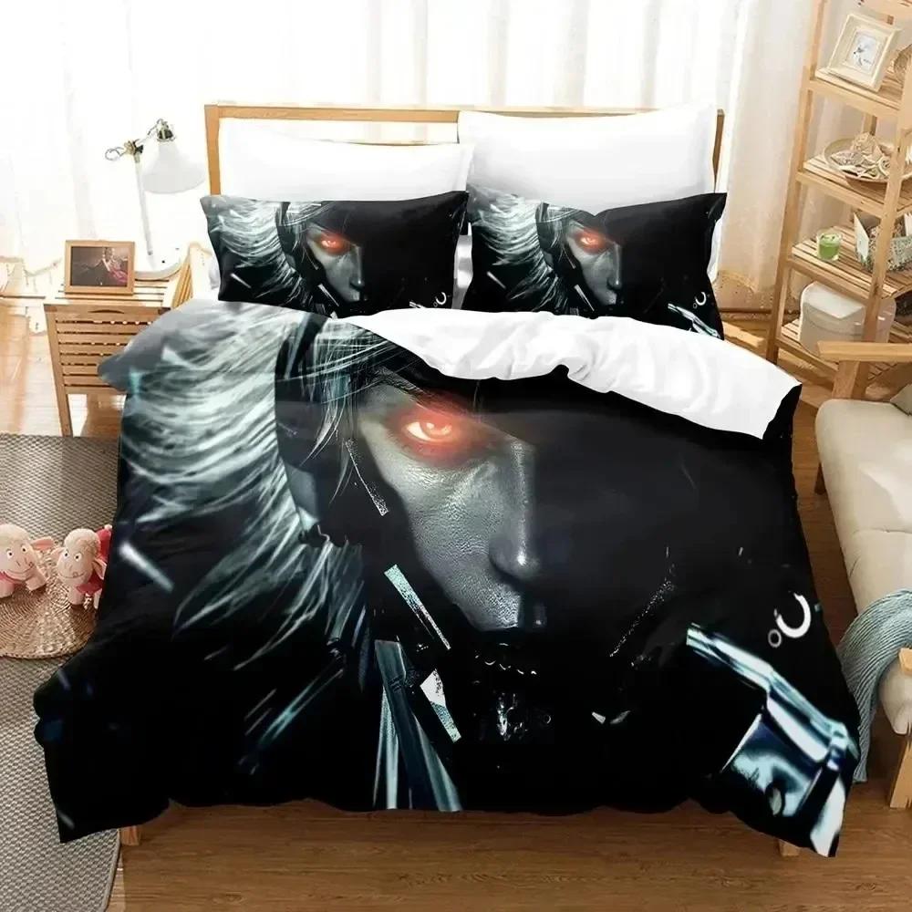 Anime Metal Gear Rising Revengeance On Steam Bedding Set Print With Pillowcase Duvet Cover Soft Queen King Size Bedclothes Home