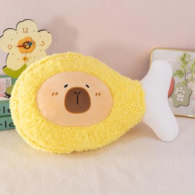 New Kapibara Fried Chicken Thighs Plush Toy Cute Capybara Throw Pillow Girl Children's Birthday Gift