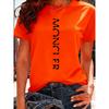 Damen Sportlich Lässig Modisch T-Shirt mit Buchstabenmusterdruck - Leicht und Weich Rundhals Sommer Kurzarmtop