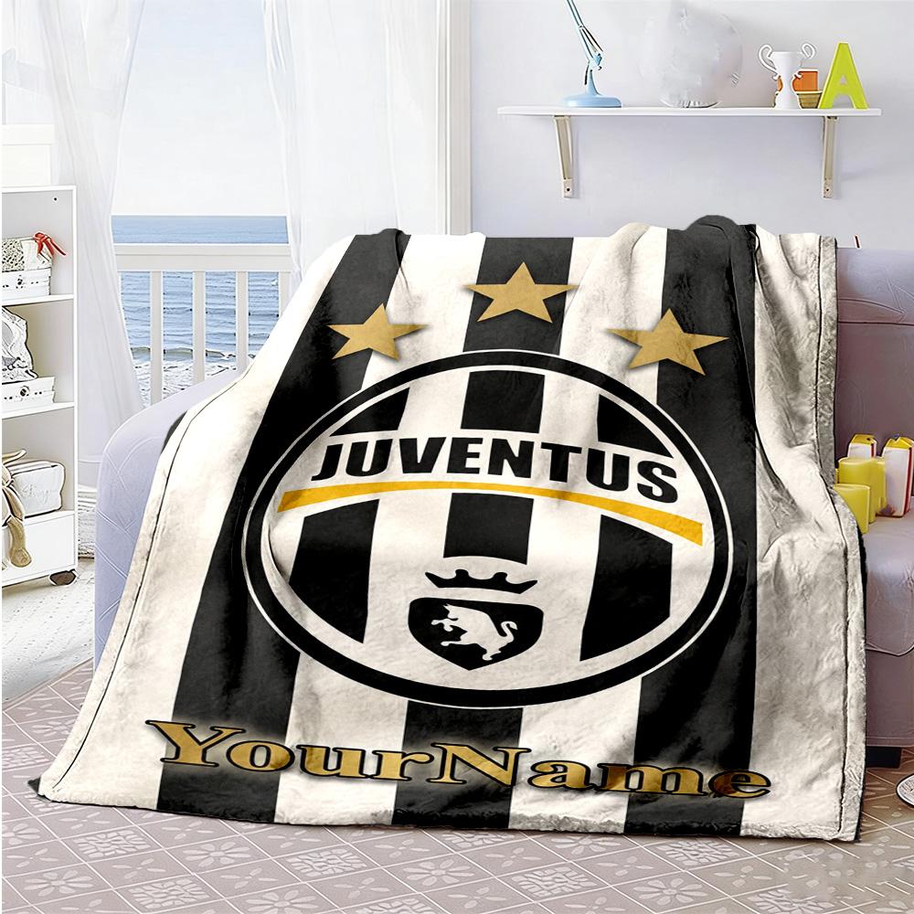 Juventus Customize Your Name Blanket Lightweight Personalized Blanket Durable Comfort for Office Bedding Chair Living Room All-Season Use