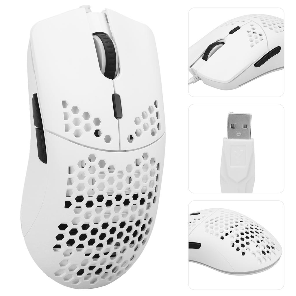 Mouse RGB Wired Gaming 6400DPI Honeycomb Hollow Design Computer Accessories