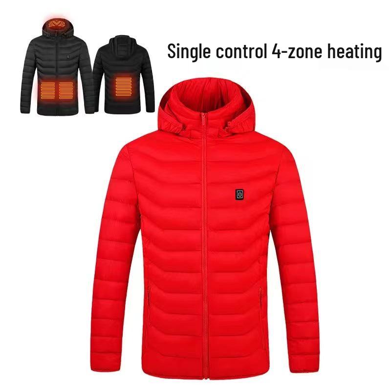 Men's Dual-Control USB Heated Cotton Coat with Nine-Zone Electric Heating