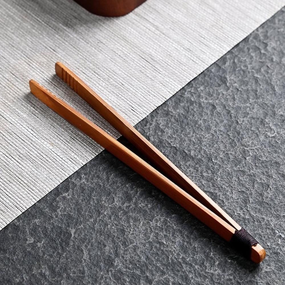Safe Food Toast Salad Tongs Bamboo Wood Salad Clip New Teaware Accessories  for Bacon Sugar