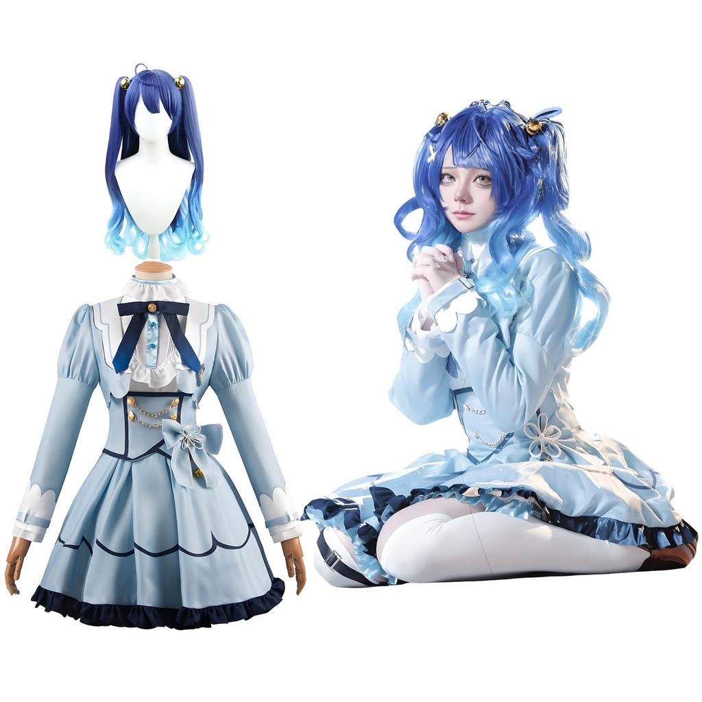 Amamiya Kokoro Cosplay with VTuber Cosplay Fancy School Stage Amamiya Kokoro cosplay Kokoro with [Kami-Yamato Goods] Wig, Clothes, Costume, Adult,