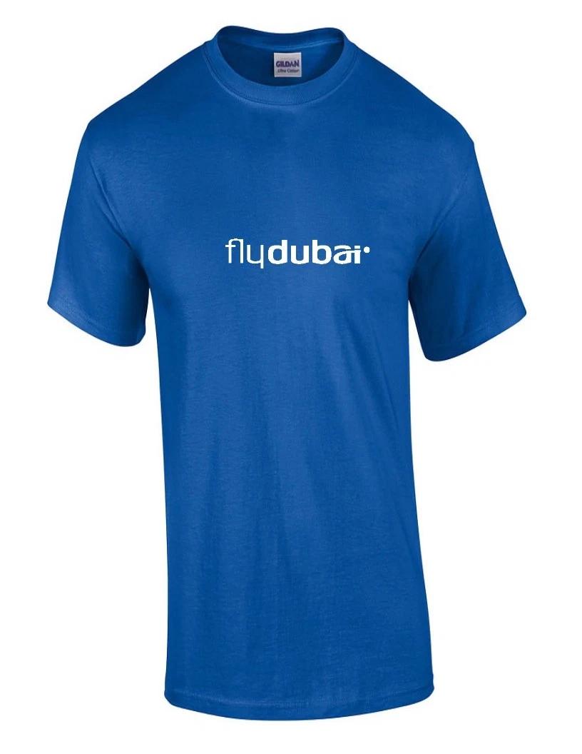

Fly Dubai White Flydubai Logo United Arab Emirates Airline Royal Blue T-Shirt L