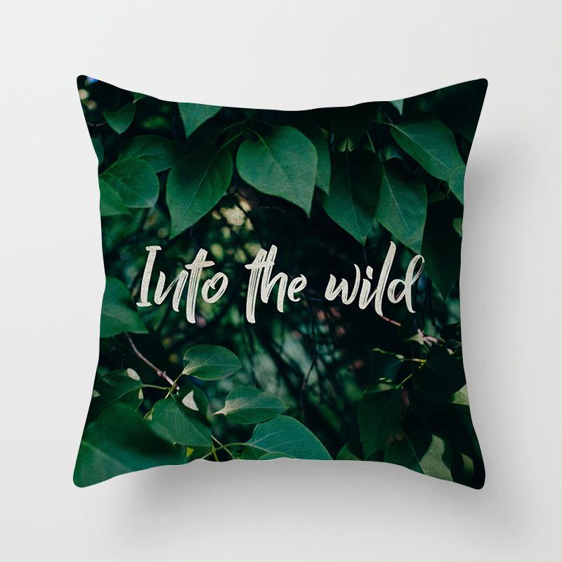 Summer Tropical Floral Cushion Cover Home Decor Office Sofa Pillowcase Green Plant Throw Pillowcase