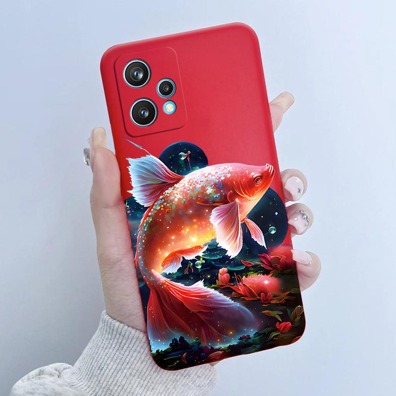 For Realme 9 Pro Plus Phone Case RMX3392 RMX3393 Flower Girl Design Soft Silicone TPU Back Housing For Realme9 4G RMX3521 Covers