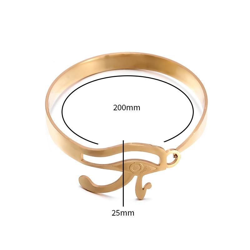 Hot Selling European and American Titanium Steel Horus Eye Open Bracelet Open Ring Combination Stainless Steel Material