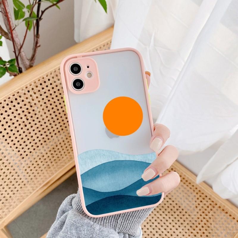 Geometric Minimalist Phone Case For IPhone 14 13 12 11 Mini Pro Max XS X Max XR 8 7 Plus SE 2022 Skin Color Phone Cover