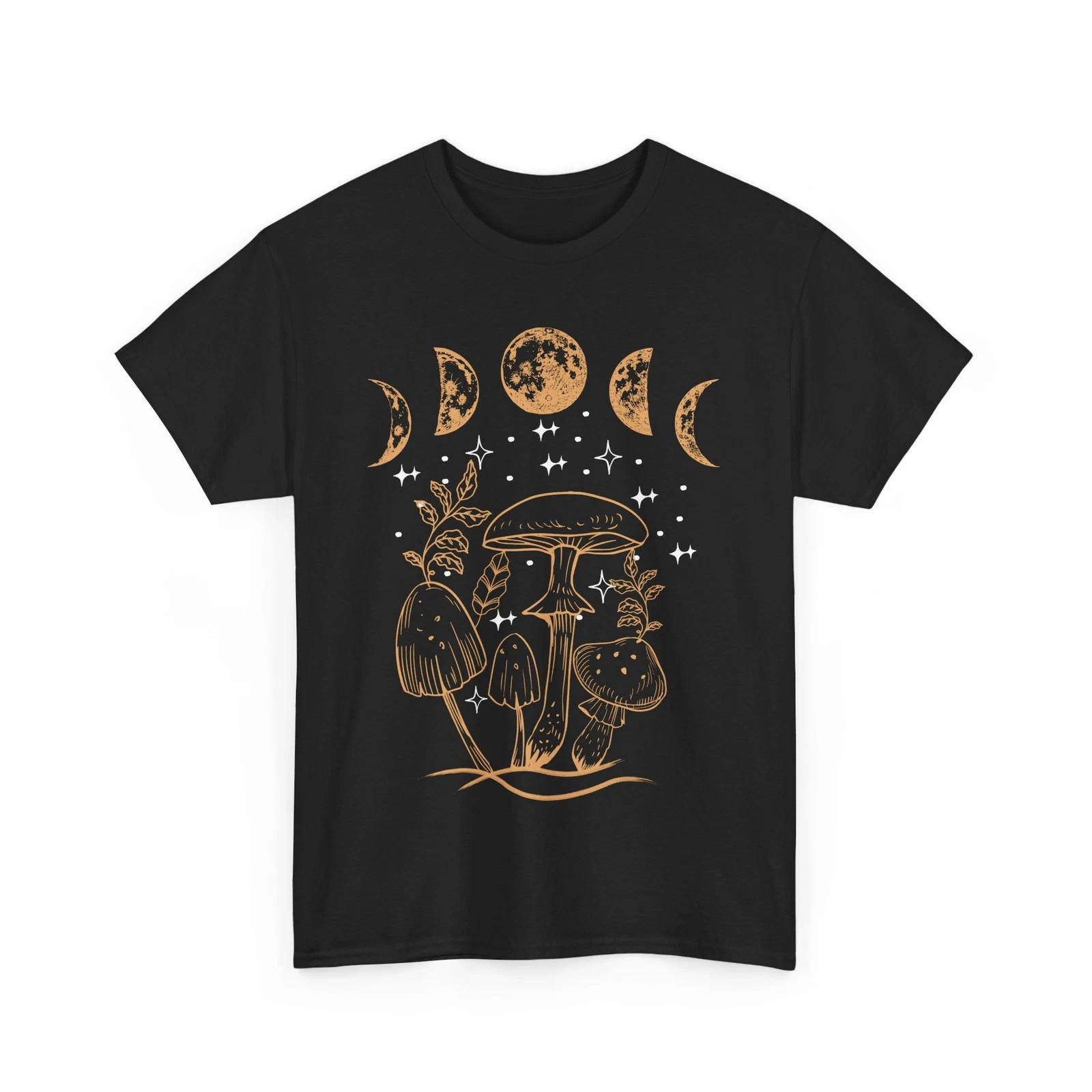 Mushroom Shirt, Mushroom Moon Phases Mycology Lovers Mycologist T-shirt 3XL