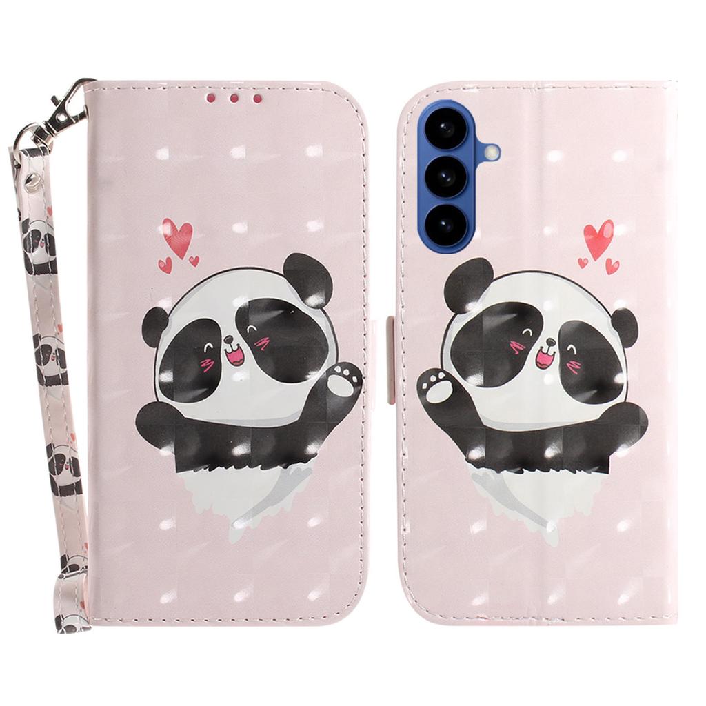 For Samsung Galaxy S26+ Case Pattern Printing Leather Wallet Phone Cover with Wrist Strap