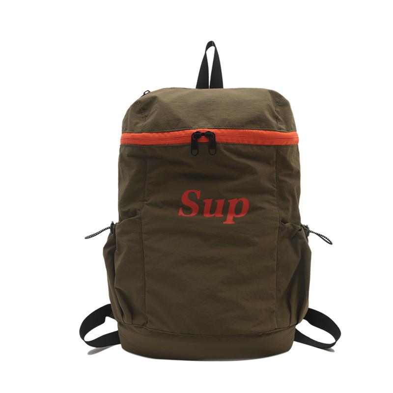 Stylish Large Capacity Korean Style Kids Backpack Trendy Letter Print Design For Boys And Girls зелёный