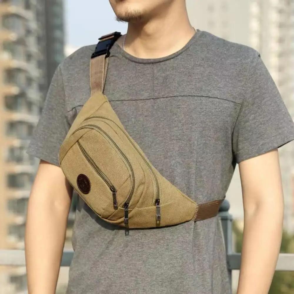 Men's Outdoor Waist Pack Chest Pack Rainproof Lightweight Wear-resistant Suitable for Hiking, Running Outdoor Activities