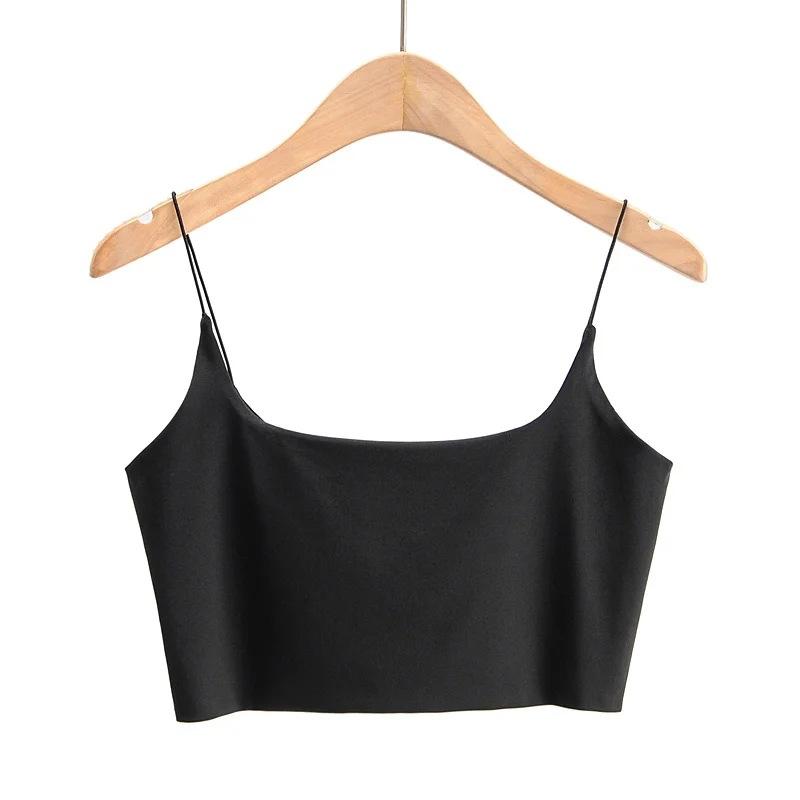 Casual Crop Tops Black Halter Tank Top Women Summer Camis Backless Camisole Fashion Tube Top Female Sleeveless