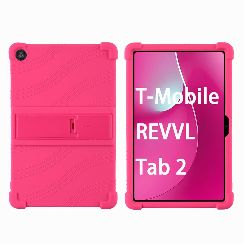 

For T-Mobile REVVL Tab 2 (2025) Case Adjustable Kickstand Silicone Tablet Protective Cover Rose