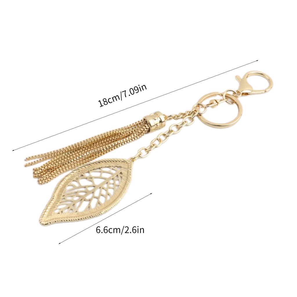 Exquisite Plant Leaves Bag Keychain Pendant Fashionable Car Keychain for Women Girls