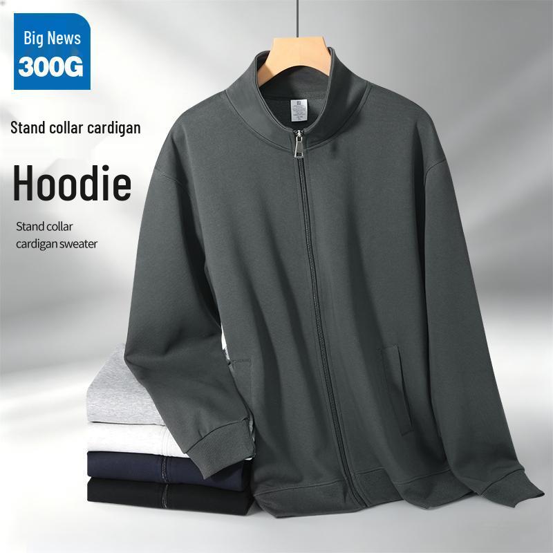 Unisex American Heavyweight Stand Collar Hoodie Jacket: Trendy Autumn/Winter Loose Fit