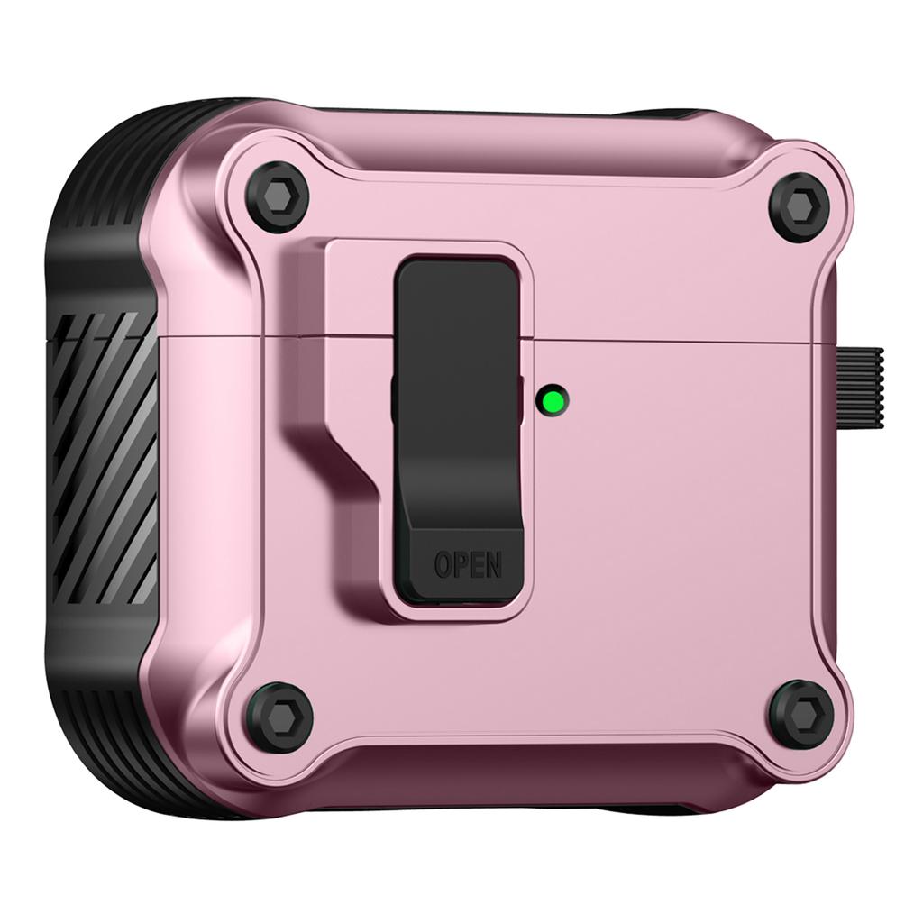 For AirPods 4 Case TPU+PC Protector Bluetooth-compatible Earbuds Cover with Carabiner