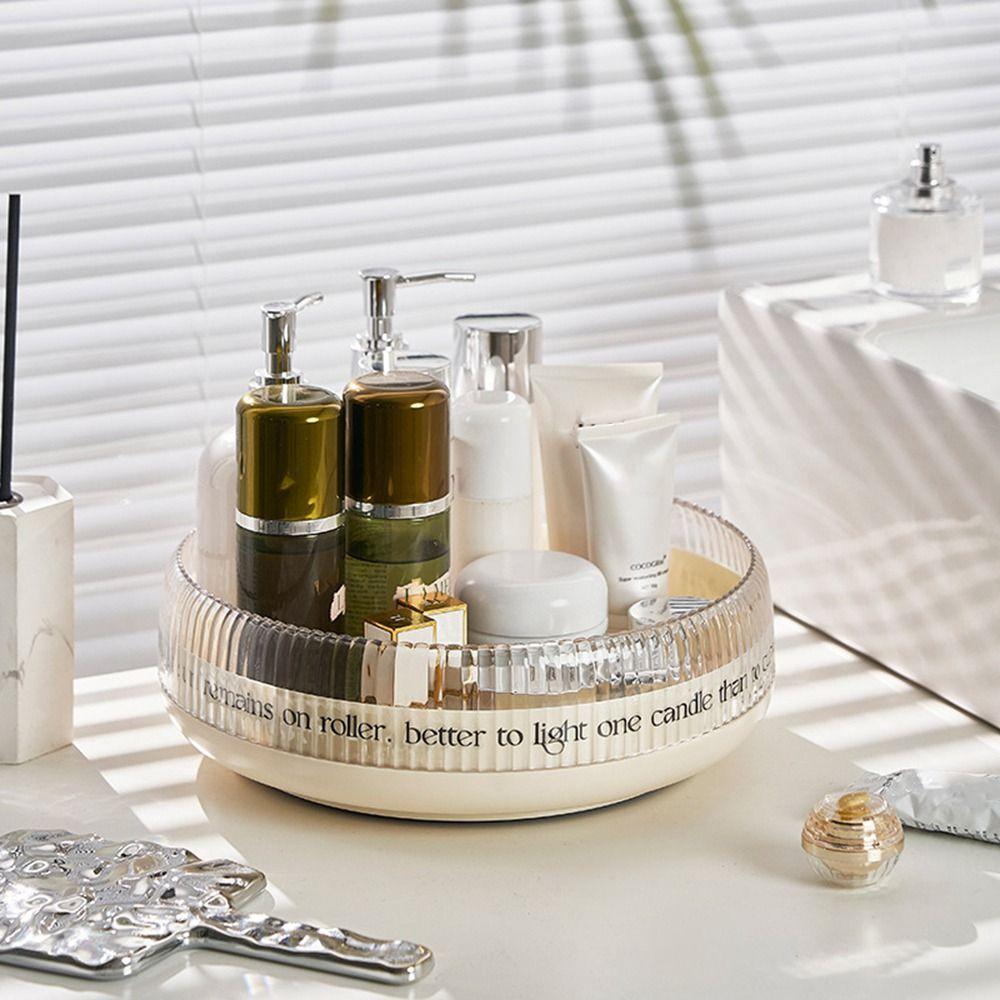 Plastic Spice Storage Tray Large Capacity Turntable Organizer Cosmetic Storage Box  Kitchen