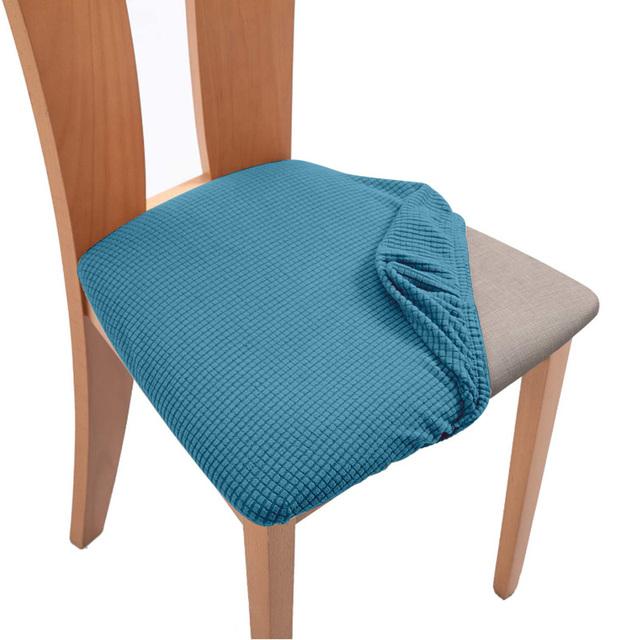 Waterproof Chair Cover Polar Fleece Stretch Cushion Dining Chair Cover Case Easy Install Furniture Protector 1 Pcs Home Decor