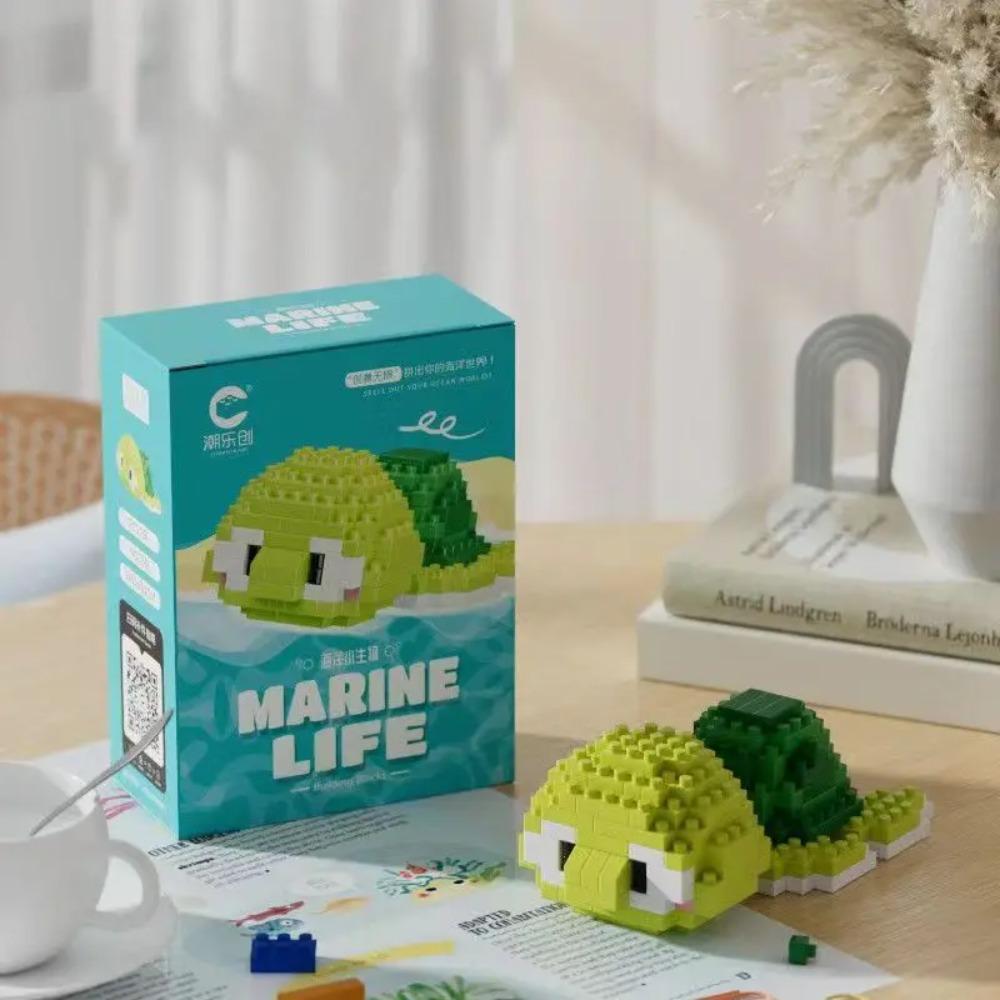 Kreativní zvířátka z oceánského světa, částicové stavebnice, hračky pro děti, mini modely zvířat, vzdělávací hračky, kompatibilní stavebnice