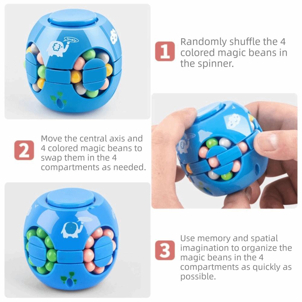 Funny Plastics Magic Bean Cube Spinner Rotating Ball 3D Rotating Ball Finger Gyro Stress Relief