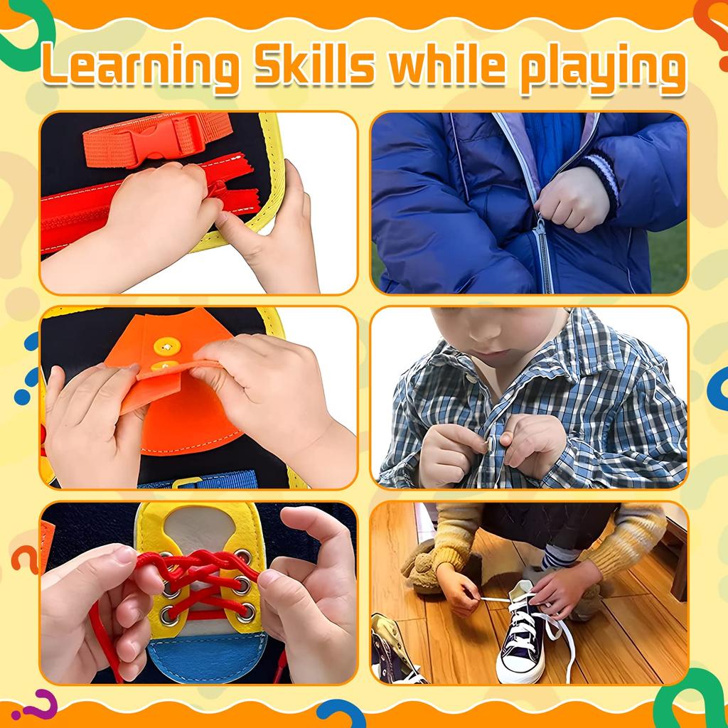 7 in 1 Montessori Educational Baby Cloth Cloth Practice Changing Makes Crinkling Early Educational Childcare Baby For Toddlers Toy, Toy, Toy, Toy,