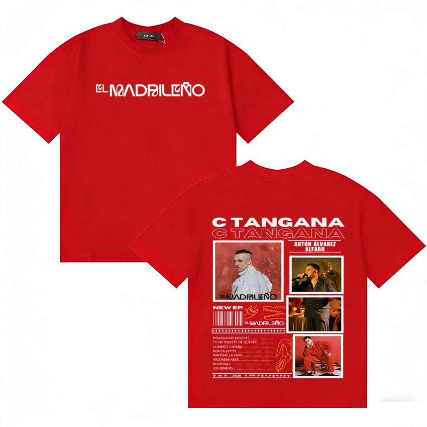 Rapper C TANGANA El Madrileno Album Tour T Shirts Unisexs Womens Gothic Cotton Short Sleeve Tshirt Oversized High Street Tshirts S