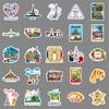 50 French Landmark Cartoon Travel Stickers for Suitcase Decoration