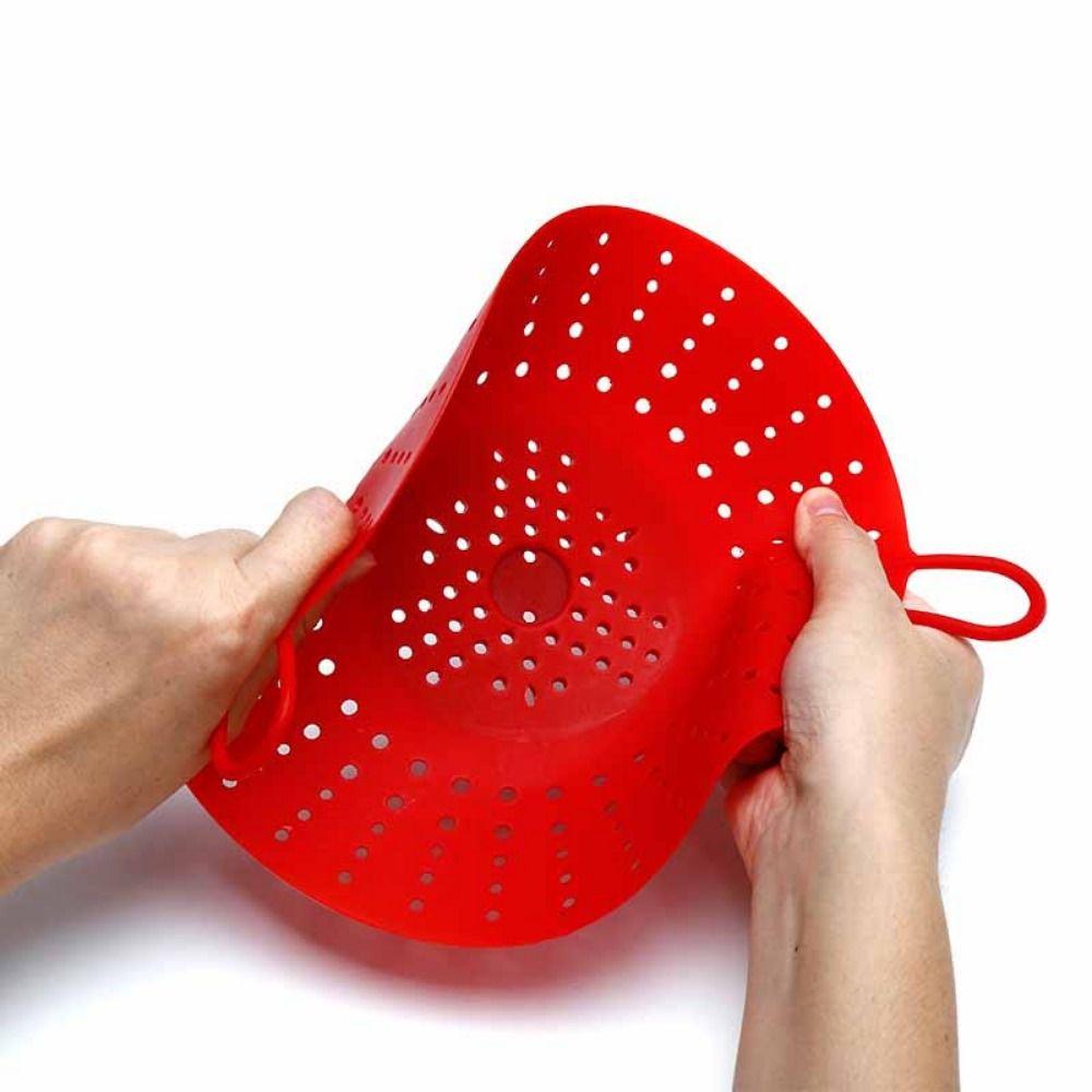 Non-Stick Silicone Steamer Basket Heat Resistant Dumpling Steamer  Steaming Vegetables
