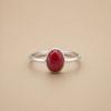 Red Coral Oval Bezel Ring, 925 Sterling Silver Statement Ring, Handmade Boho Gemstone Jewelry