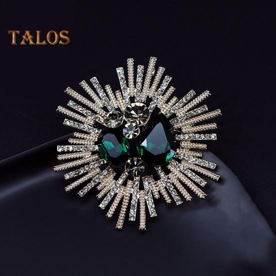 Brooch Flower Shape Unisex Rhinestone Decor Retro Bag Suit Coat Collar Hat Scarf Decoration Clothes Pin Party Prom Bride Wedding Garment Jewelry