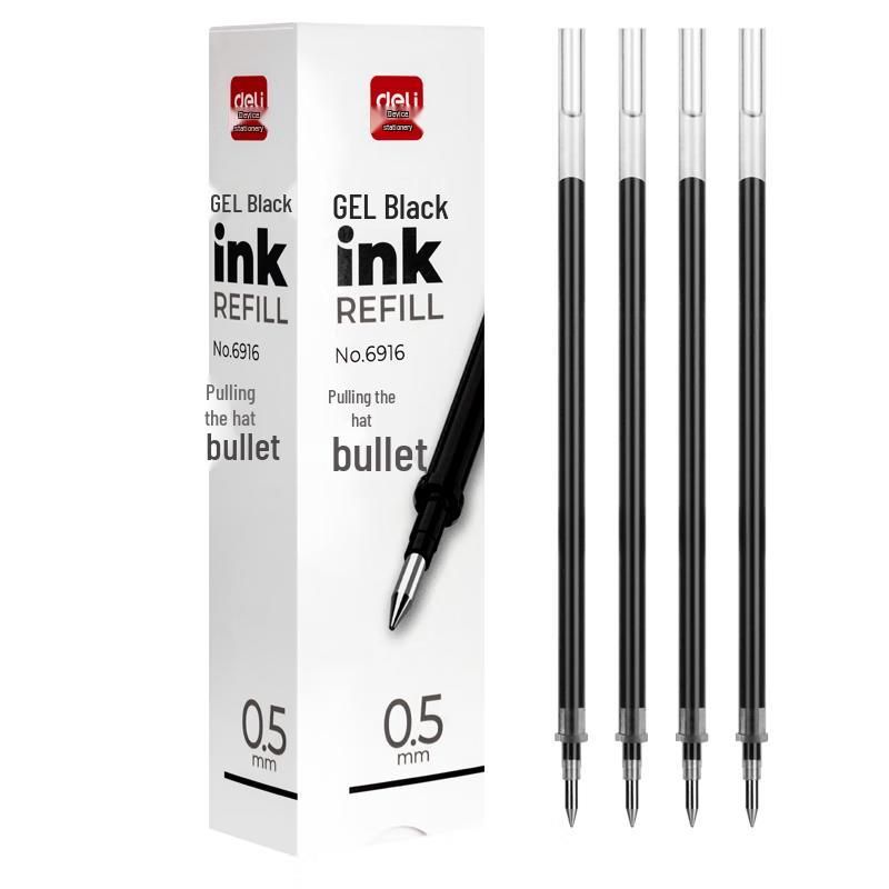 Deli 0.5mm Black Gel Pen Refills
