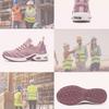 Pink Ladies Steel Toe Safety Shoes Anti Crush Breathable Air Cushioned Women's Work Shoes Fashionable Upgraded Design