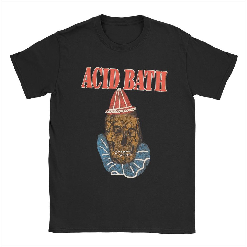 Men's T-Shirts Acid Bath Vintage 100% Cotton Tees Short Sleeve T Shirt Crew Neck Clothes 5XL