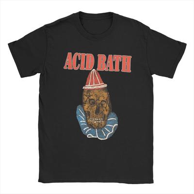 Erkek Tişörtleri Acid Bath Vintage %100 Pamuklu Tişörtler Kısa Kollu Tişört Bisiklet Yaka Giyim 5XL