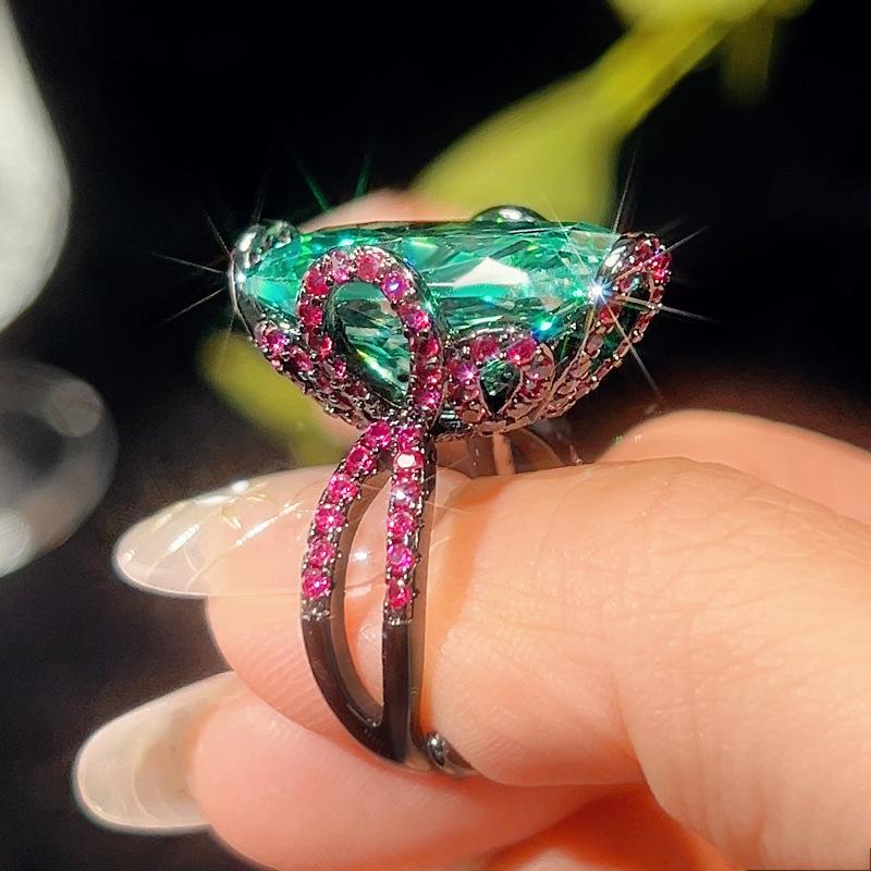 Schmuck Kupferboden Vergoldet Simulations Vogelnest Chepala Grün Retro Anzug Damen Stein 15 * 20