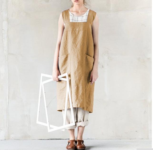 

Кофейни, кухонные фартуки для приготовления пищи, выпечки, ресторана, простое женское платье-юбка, большие размеры XXXL хаки