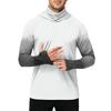 Men's Casual Outdoor Gradient Print Hooded Long Sleeve Sun Protection Shirt Lightweight Breathable UV Resistant Pullover Top