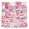50 Pink Books English Short Sentences Graffiti Stickers Tumudiy Luggage Notebook Decorative Stickers