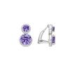 Earring - LUXENTER - Pruka - Rhodium-plated 925 Sterling Silver - Amethyst Zirconium - Blue, Fuchsia