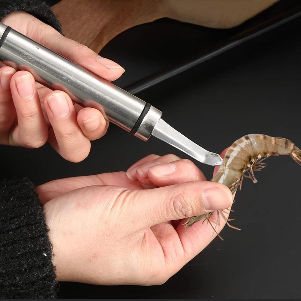 Narzędzie do usuwania żyłki krewetek ze stali nierdzewnej Wielofunkcyjny przyrząd do usuwania pestek owoców Longan Liczi Wiśnia Obieraczka do krewetek Akcesoria kuchenne