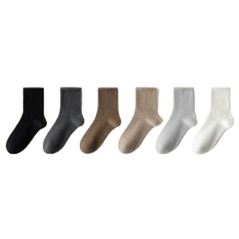 CARAMELLA Sizes for Athletic Men and Cotton Socks, 6-Pair Set, 22-24cm, Mid-Calf, Activities, Women, Comfortable, Casual, Cute, Stylish, Non-Slip,