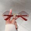 Rimless Rhombic Sunglasses Men Fashion Vintage Gradient Casual Shades Women Trendy Brand Design Outdoor Decor Sun Glasses