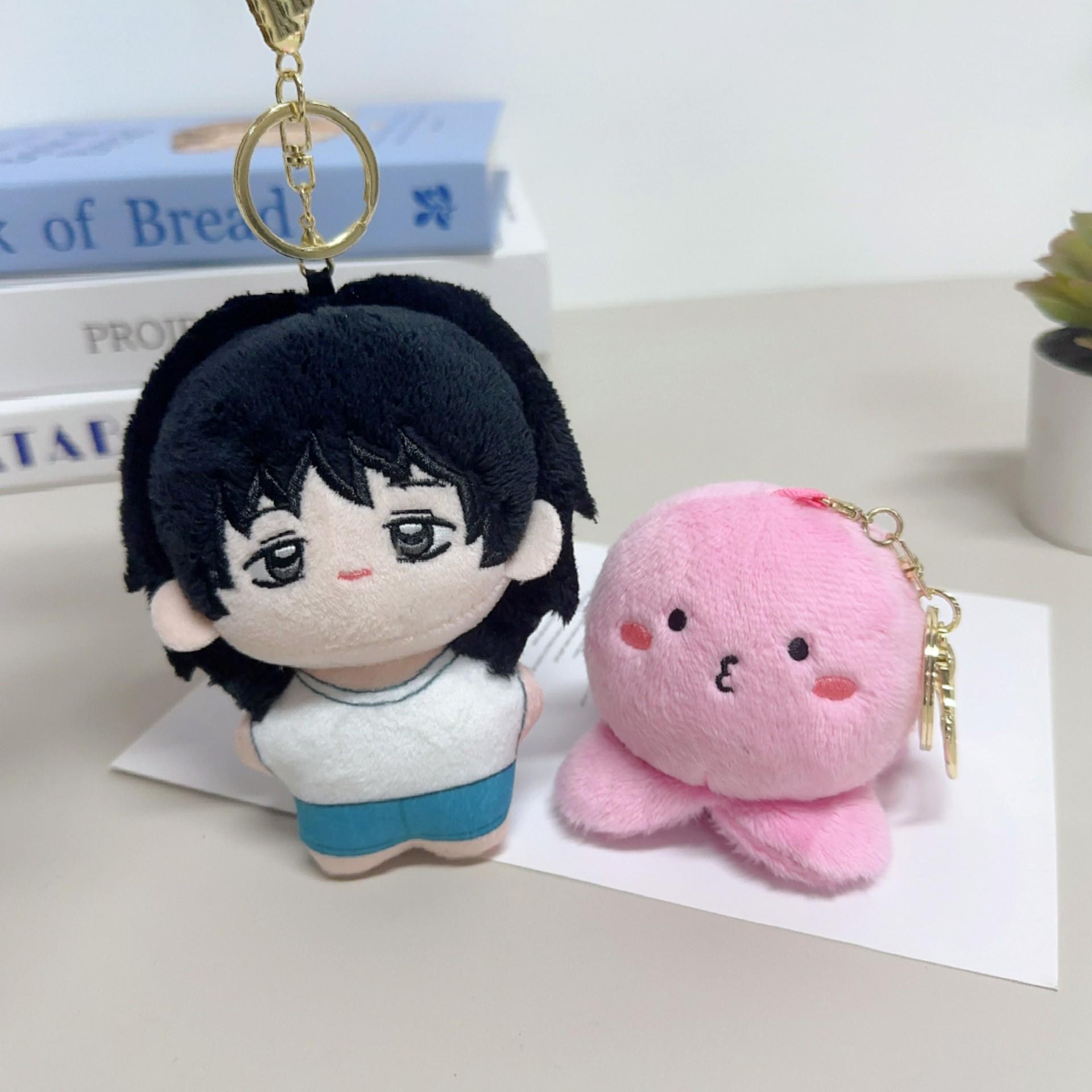 Japanese Style Octopus Anime Plush Toy & Cute 2D Figure Keychain Pendant