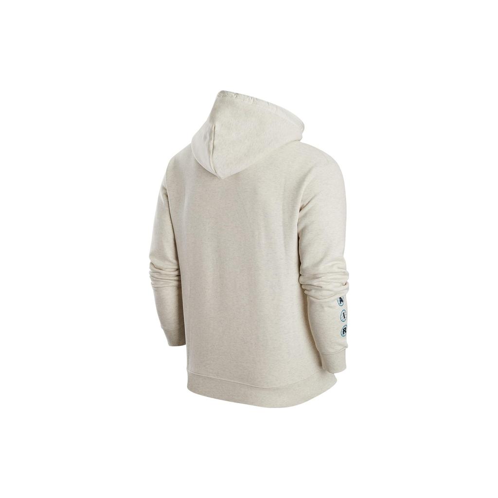 Jordan Essentials Logo Print Drawstring Hoodie With Long Sleeves Men Hoodie Oatmeal DX6595-141