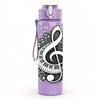 1PC Musical Note Treble Clef Art Print 750ml Color Plastic Sports Water Bottle Leakproof Flip Straw Lid Suitable for Sports Office Home Use