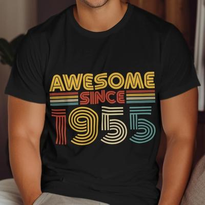 Super Depuis 1955 Année Classique T-shirt Imprimé Hauts Cadeau d'Anniversaire Personnalisé Tee Rétro Unisex Coton Design Coloré T-shirt