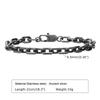 Vintage Rolo Chain Bracelets for Men,Retro Grey Waterproof Stainless Steel Links Wristband, Casual Cable Chain Jewelry